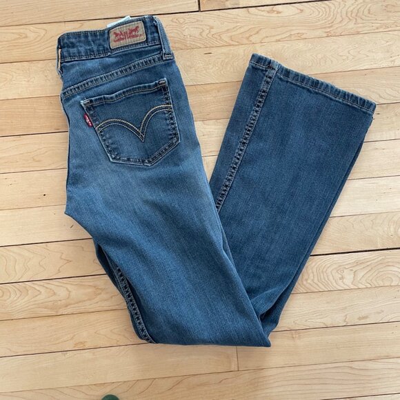 Levi’s 518 Superlow Low Rise Y2K Bootcut Jeans Women’s W26 L32 Blue Denim Sz 3 - Picture 4 of 7